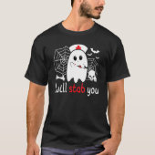 Zuster Ghost ik zal je halloween verpleegster blij T-shirt (Voorkant)