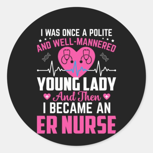 Zuster Gift dat ik ooit de mooie zuster was Ronde Sticker (Voorkant)