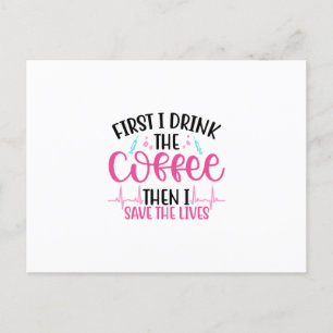Zuster Gift eerst Drink ik de koffie Briefkaart