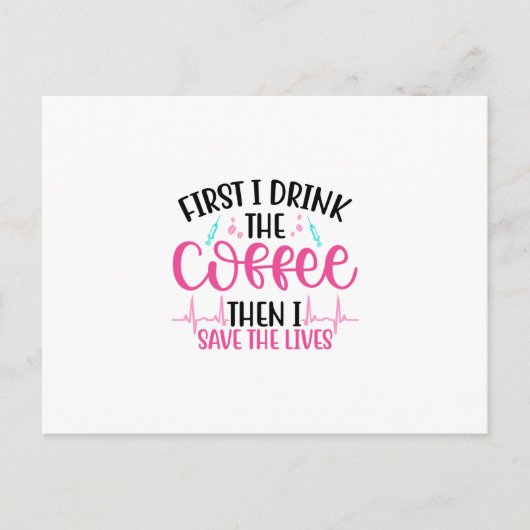 Zuster Gift eerst Drink ik de koffie Briefkaart (Voorkant)