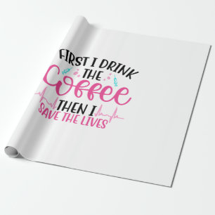 Zuster Gift eerst Drink ik de koffie Cadeaupapier