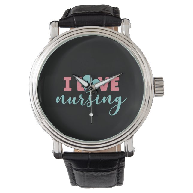 Zuster Gift I Love Nursing Horloge (Voorkant)