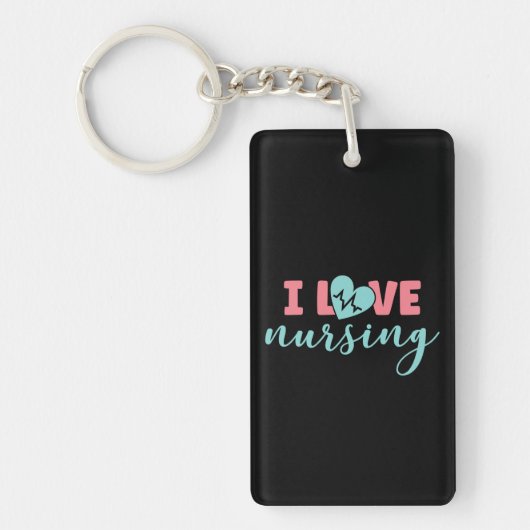 Zuster Gift I Love Nursing Sleutelhanger (Voorkant)
