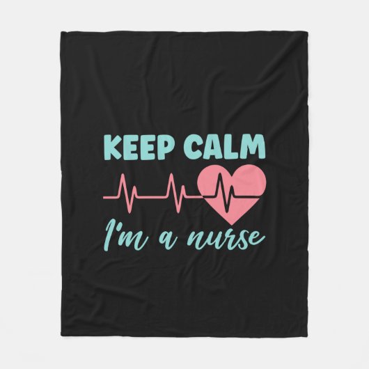 Zuster Gift Keep Calm Ik ben verpleegster Fleece Deken (Voorkant)