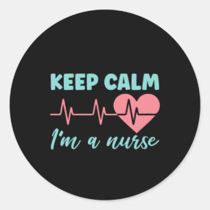 Zuster Gift Keep Calm Ik ben verpleegster Ronde Sticker