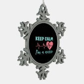 Zuster Gift Keep Calm Ik ben verpleegster Tin Sneeuwvlok Ornament (Links)