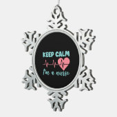 Zuster Gift Keep Calm Ik ben verpleegster Tin Sneeuwvlok Ornament (Rechts)