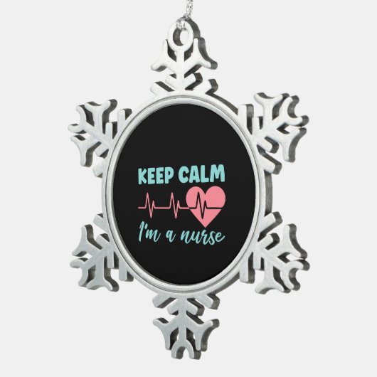Zuster Gift Keep Calm Ik ben verpleegster Tin Sneeuwvlok Ornament (Rechts)