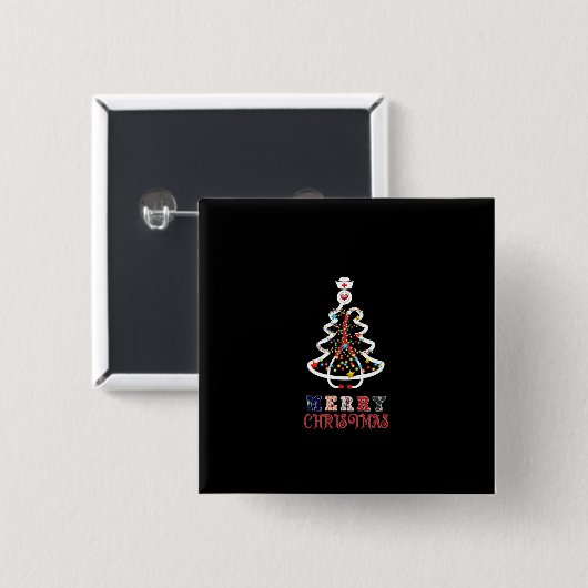 Zuster Gift Mery Kerstmis Vierkante Button 5,1 Cm (Voorkant /achterkant)