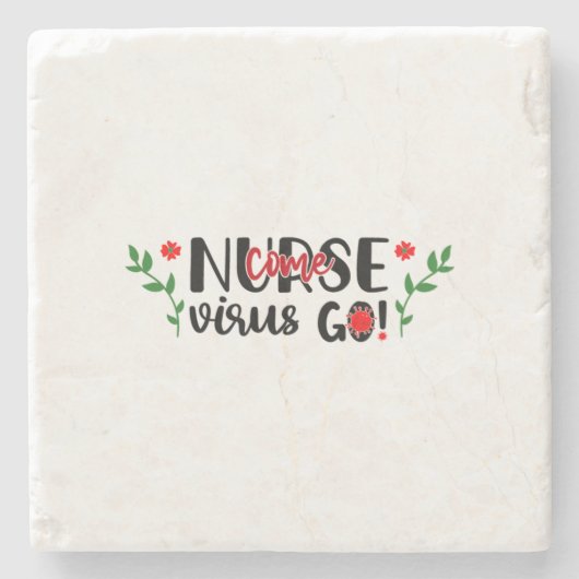 Zuster Gift Nurse Kompen Virus Go Stenen Onderzetter (Voorkant)
