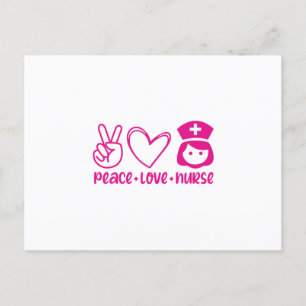 Zuster Gift Peace Love Neurse Briefkaart