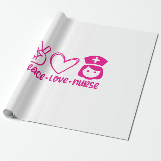 Zuster Gift Peace Love Neurse Cadeaupapier