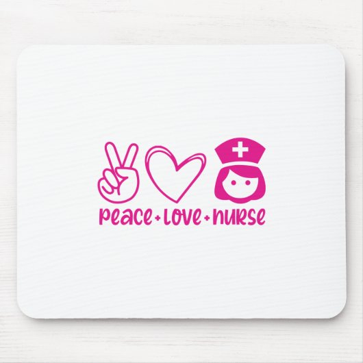 Zuster Gift Peace Love Neurse Muismat (Voorkant)