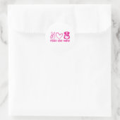 Zuster Gift Peace Love Neurse Ronde Sticker (Tas)