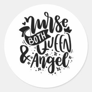 Zuster Gift zuster zowel koningin als Angels Ronde Sticker