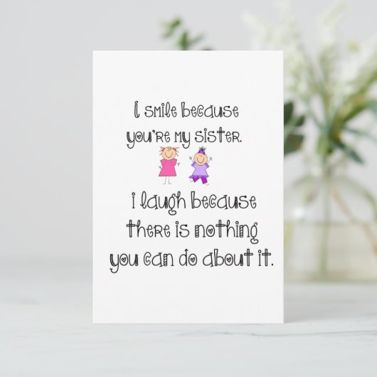 zuster glimlach bedankkaart (Staand voorkant)