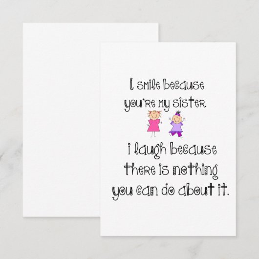 zuster glimlach bedankkaart (Voorkant / Achterkant)