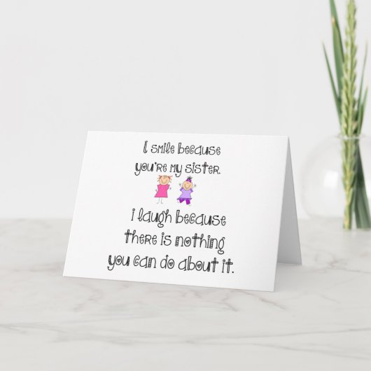 zuster glimlach feestdagen kaart (Voorkant)