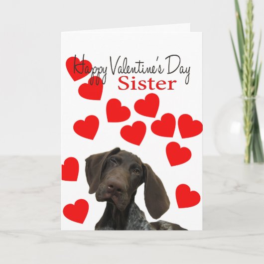Zuster Glossy Grizzly Valentijn Puppy Love Feestdagen Kaart (Voorkant)