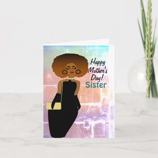 Zuster Grappige Afro-Amerikaanse Moederdag Kaart (Voorkant)