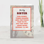 Zuster groeit nog meer speciale verjaardagskaart kaart (Voorkant)