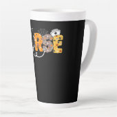 Zuster Halloween Gift met pomkin Boo Spider Witch Latte Mok (Rechterhoek)