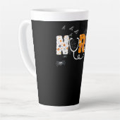 Zuster Halloween Gift met pomkin Boo Spider Witch Latte Mok (Linkerhoek)