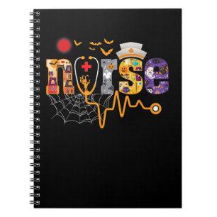 Zuster Halloween Gift met pomkin Boo Spider Witch Notitieboek