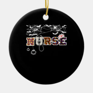 Zuster Halloween Shirt Gift with Pumpkin Boo Spide Keramisch Ornament