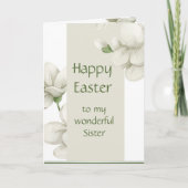 Zuster Happy Paast White Flowers Floral Feestdagen Kaart (Voorkant)