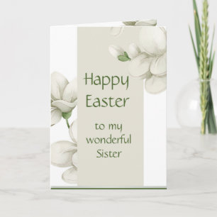 Zuster Happy Paast White Flowers Floral Feestdagen Kaart