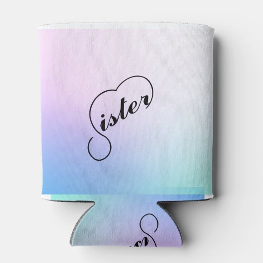 Zuster hart- en pastelkleuren blikjeskoeler (Achterkant)