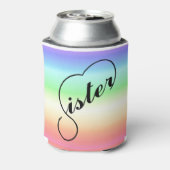 Zuster hartkleurig regenboog blikjeskoeler (Blikje Achterkant)