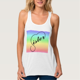 Zuster hartkleurig regenboog tanktop