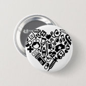 Zuster HEART Ronde Button 5,7 Cm (Voorkant /achterkant)