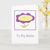 Zuster, het Denken aan u Kaart (Gele Bloem)