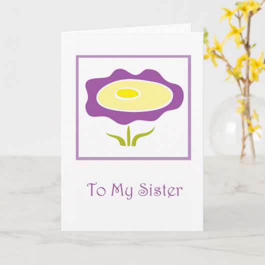 Zuster, het Denken aan u Kaart (Gele Bloem)