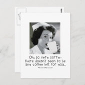 Zuster - Het spijt me... geen koffie voor jou. Briefkaart (Voorkant / Achterkant)