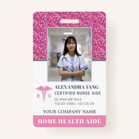 Zuster Home Health Aid Foto Badge (Voorkant)