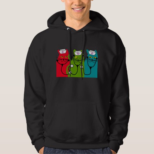 Zuster Hoodie "Kattenverplegers" (Voorkant)