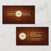 Zuster - Hout Grain Monogram Visitekaartje (Voorkant / Achterkant)