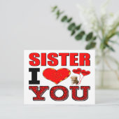 Zuster ik hou van je briefkaart (Staand voorkant)