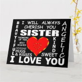 Zuster ik hou van je kaart (Gele Bloem)