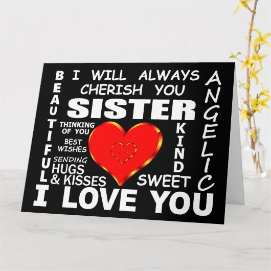 Zuster ik hou van je kaart (Gele Bloem)