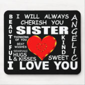 Zuster ik hou van je muismat (Voorkant)