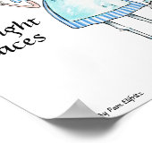 Zuster in blauwe gestreepte jurk die schoten geeft poster (Hoek)