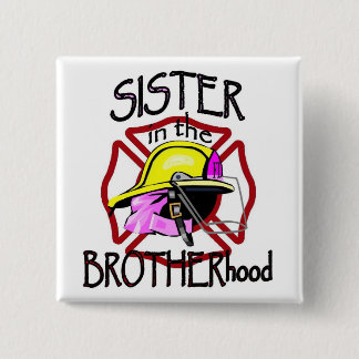 Zuster in Brotherhood Vierkante Button 5,1 Cm