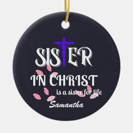 Zuster in Christelijke hars Keramisch Ornament (Voorkant)