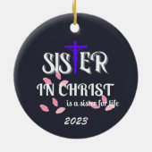 Zuster in Christelijke hars Keramisch Ornament (Achterkant)