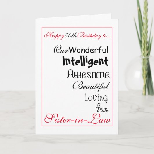 zuster in de kaart van de wetsverjaardag. 50ste (Voorkant)